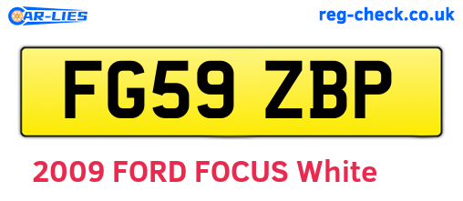 FG59ZBP are the vehicle registration plates.