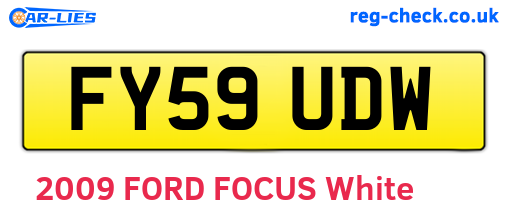 FY59UDW are the vehicle registration plates.