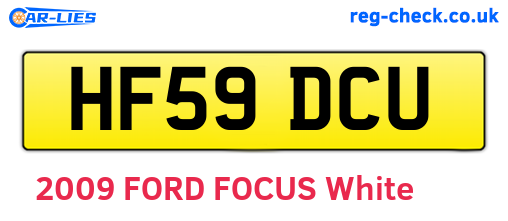 HF59DCU are the vehicle registration plates.