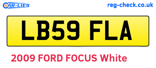 LB59FLA are the vehicle registration plates.