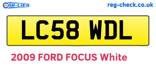 LC58WDL are the vehicle registration plates.
