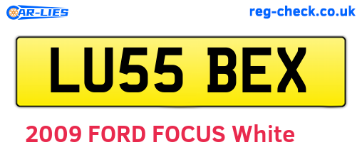 LU55BEX are the vehicle registration plates.
