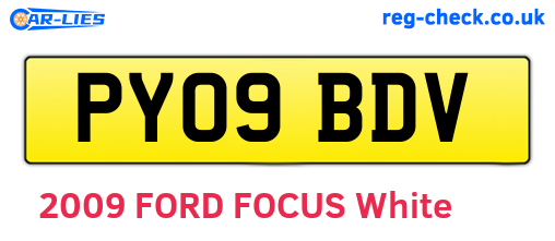 PY09BDV are the vehicle registration plates.