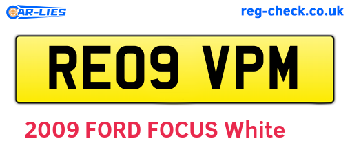 RE09VPM are the vehicle registration plates.
