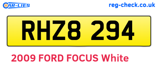 RHZ8294 are the vehicle registration plates.