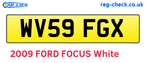 WV59FGX are the vehicle registration plates.