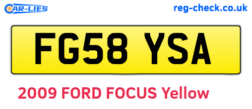 FG58YSA are the vehicle registration plates.