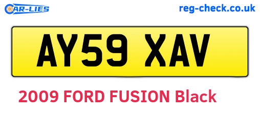 AY59XAV are the vehicle registration plates.