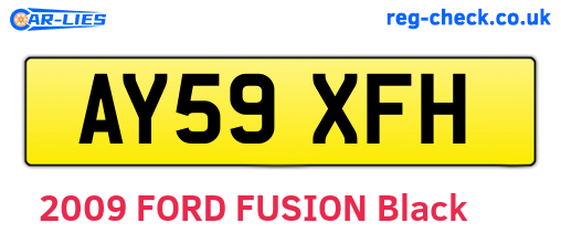 AY59XFH are the vehicle registration plates.