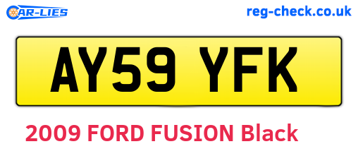 AY59YFK are the vehicle registration plates.