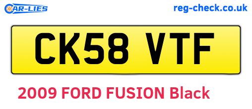 CK58VTF are the vehicle registration plates.