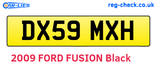 DX59MXH are the vehicle registration plates.