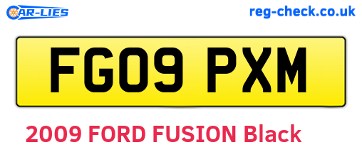 FG09PXM are the vehicle registration plates.