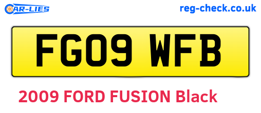 FG09WFB are the vehicle registration plates.