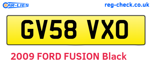 GV58VXO are the vehicle registration plates.