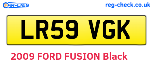 LR59VGK are the vehicle registration plates.