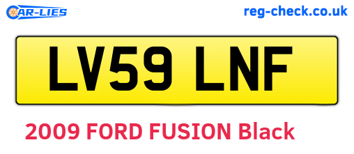 LV59LNF are the vehicle registration plates.