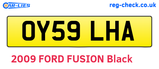 OY59LHA are the vehicle registration plates.