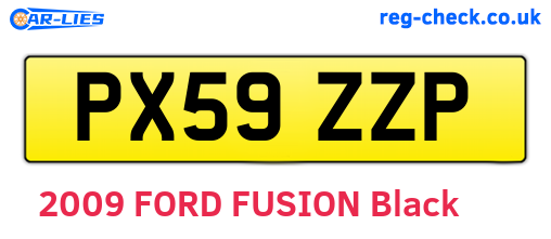 PX59ZZP are the vehicle registration plates.
