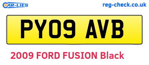 PY09AVB are the vehicle registration plates.