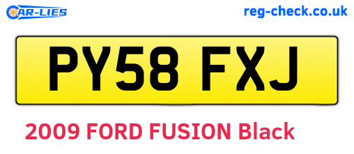 PY58FXJ are the vehicle registration plates.