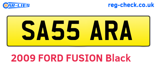 SA55ARA are the vehicle registration plates.