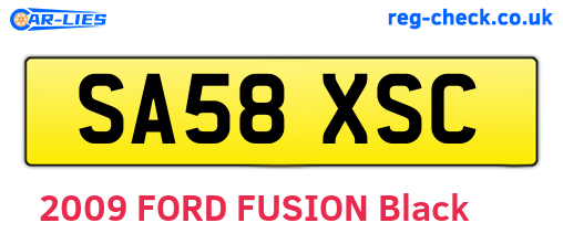 SA58XSC are the vehicle registration plates.