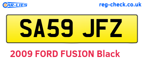 SA59JFZ are the vehicle registration plates.