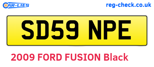 SD59NPE are the vehicle registration plates.