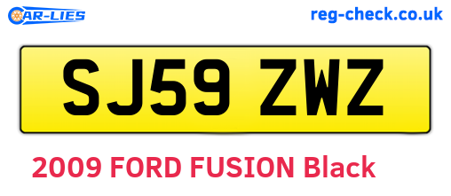 SJ59ZWZ are the vehicle registration plates.