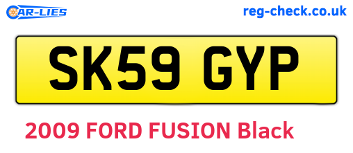 SK59GYP are the vehicle registration plates.