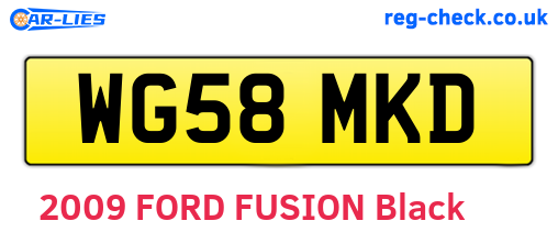 WG58MKD are the vehicle registration plates.