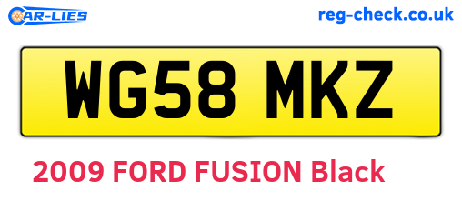 WG58MKZ are the vehicle registration plates.