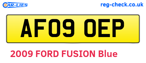 AF09OEP are the vehicle registration plates.