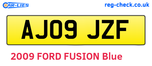 AJ09JZF are the vehicle registration plates.