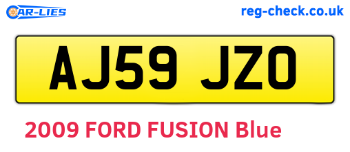 AJ59JZO are the vehicle registration plates.