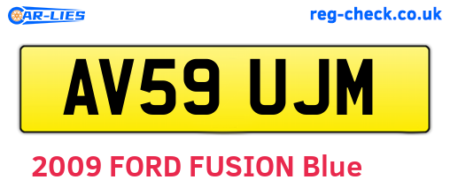 AV59UJM are the vehicle registration plates.