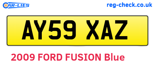 AY59XAZ are the vehicle registration plates.