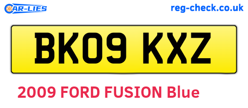 BK09KXZ are the vehicle registration plates.