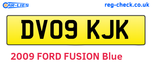 DV09KJK are the vehicle registration plates.
