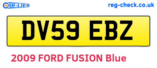 DV59EBZ are the vehicle registration plates.