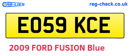 EO59KCE are the vehicle registration plates.