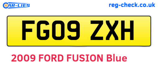 FG09ZXH are the vehicle registration plates.