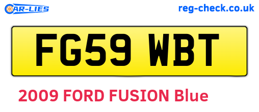 FG59WBT are the vehicle registration plates.