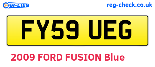 FY59UEG are the vehicle registration plates.
