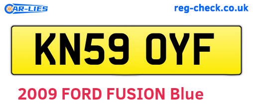 KN59OYF are the vehicle registration plates.