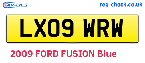 LX09WRW are the vehicle registration plates.