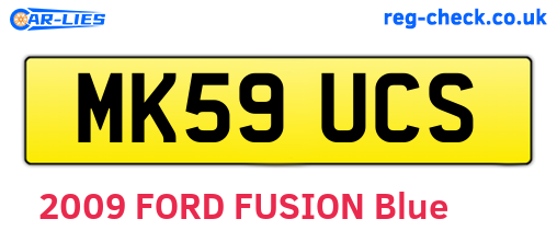 MK59UCS are the vehicle registration plates.