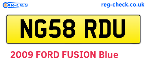 NG58RDU are the vehicle registration plates.