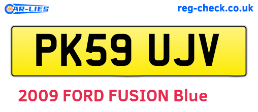 PK59UJV are the vehicle registration plates.